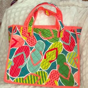 Quilted Flip Flop Beach Bag Tote